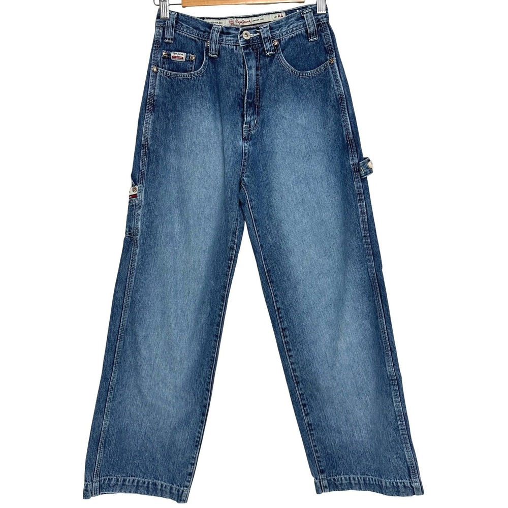 Pepe Jeans London Kids Carpenter Jeans Blue Denim Wide Leg Hammer Loop Size 12